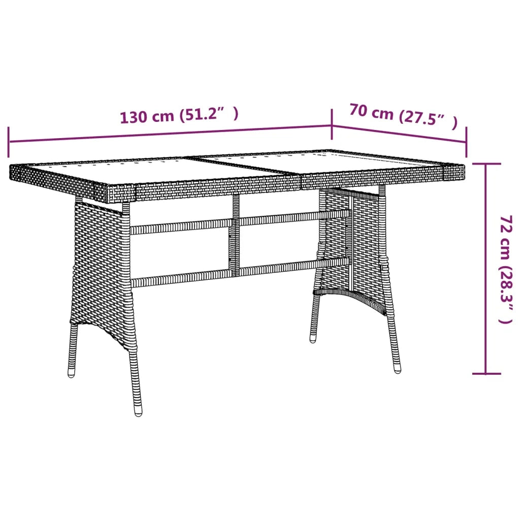 Set da Pranzo per Esterni 5 pz in Polyrattan Grigio 3120104