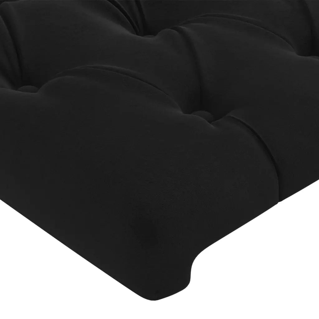 Testiera Nera 144x7x78/88 cm in Velluto 346350