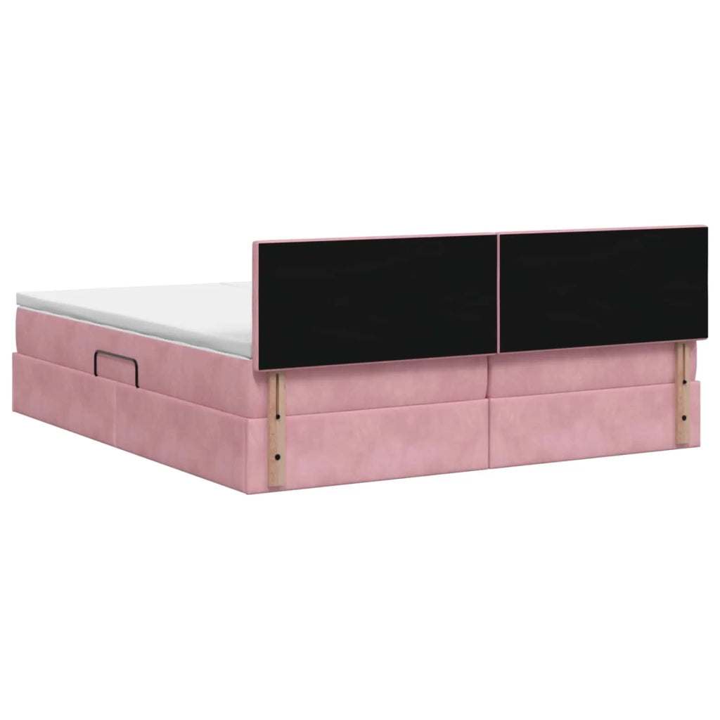 Letto con Contenitore con testiera 2 pz Rosa 3458942