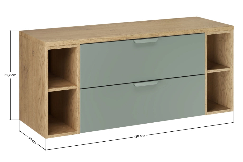 Set mobili bagno 120 cm con piano Aster Green 120 cm