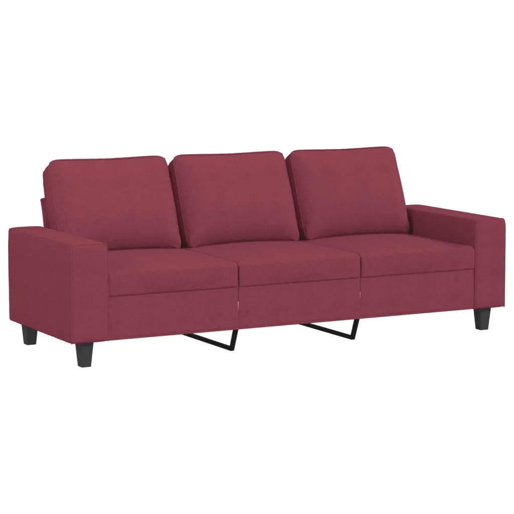 Divano a 3 Posti-Sofa 3 Posti Rosso Vino 180 cm in Tessuto 281220