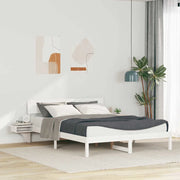 Struttura del letto Bianco 150 x 200 cm Pino massello 873443
