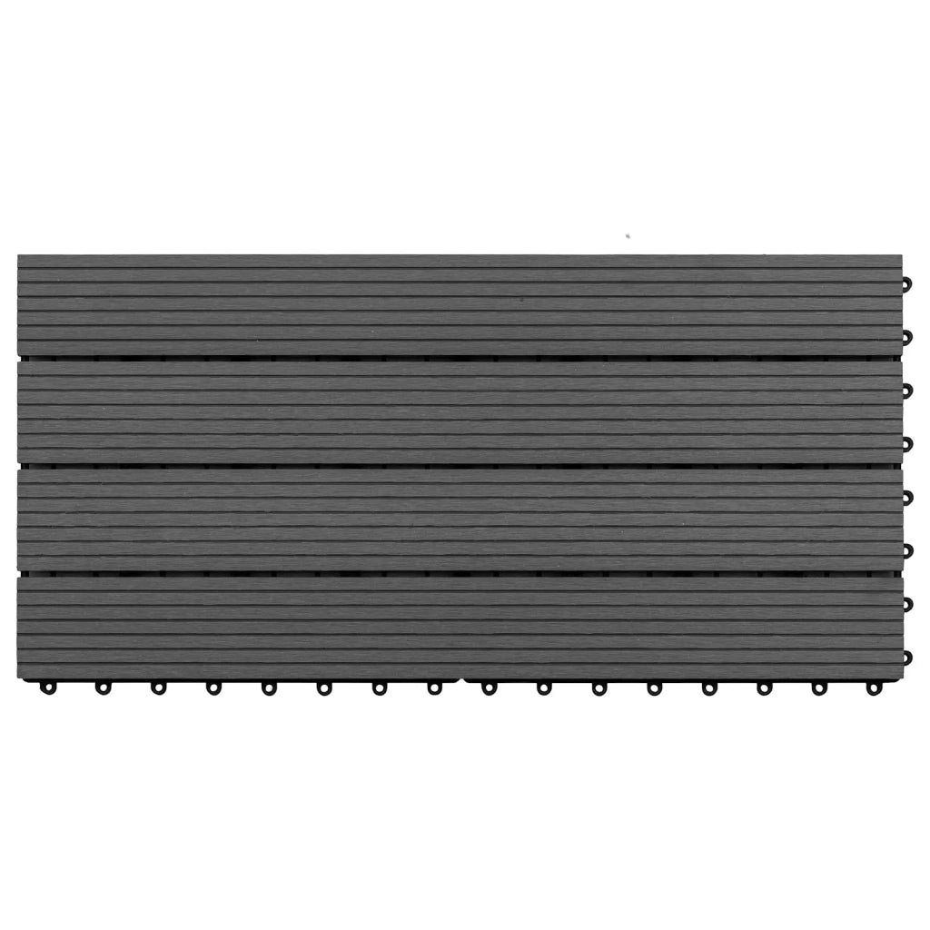 Piastrella per Decking 6 pcs Nero 60 x 30 cm WPC 42046688