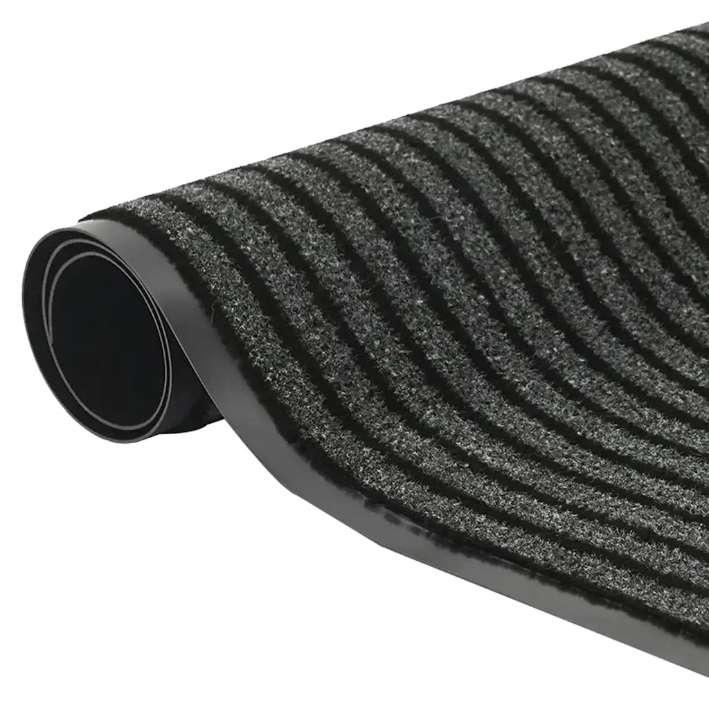 Zerbino a Strisce Nere e Grigie 90x120 cm 4105595