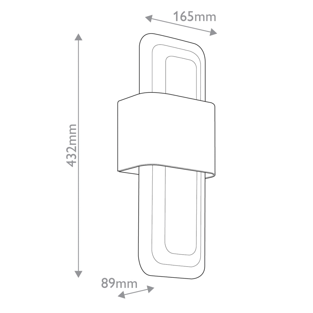 Applique LED 16W ottone verticale rettangolare SERENE Kichler