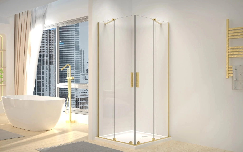Cabina Doccia Rea Montana Double Gold Brush 90x90