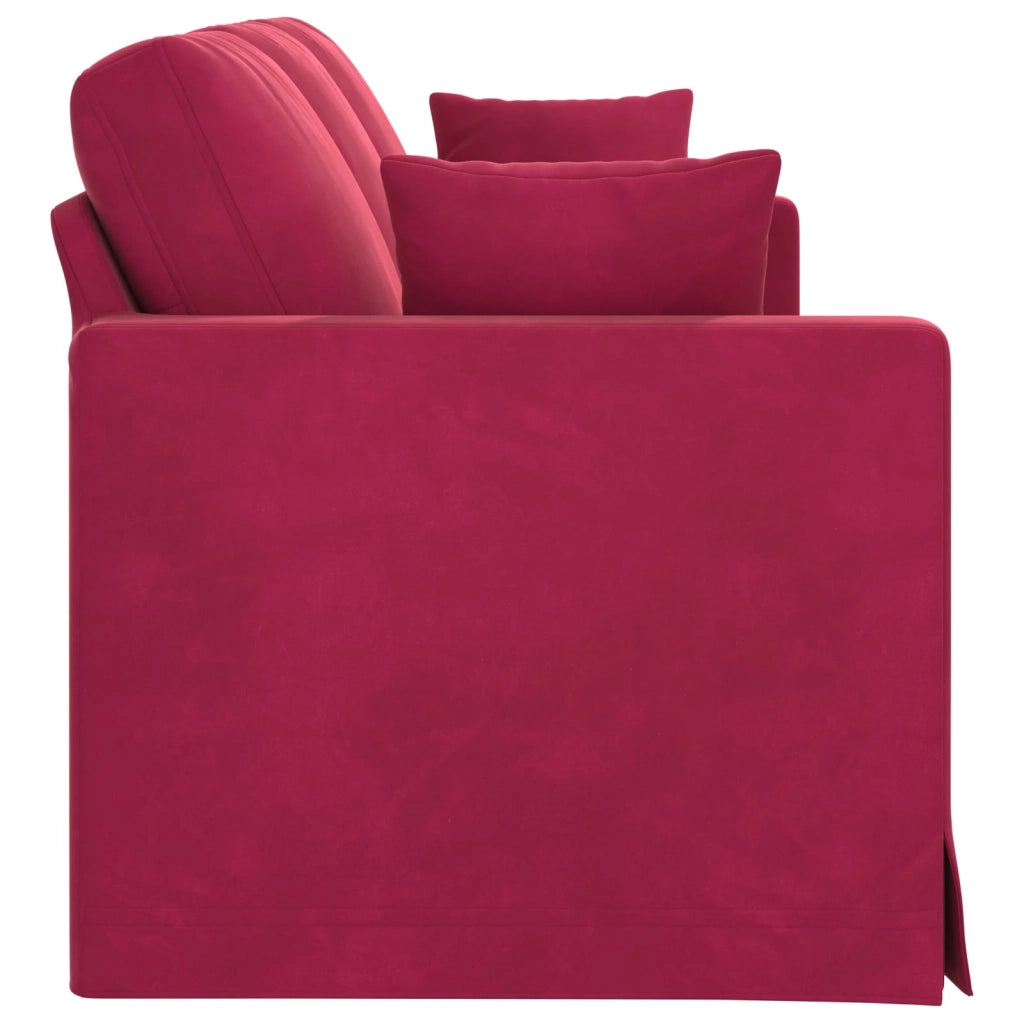 Divano Rosso Vino 198 x 78 x 80 cm Velluto 42024436