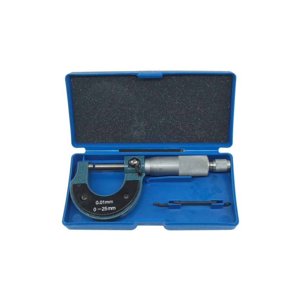 Trade Shop - Micrometro Spessimetro Centesimale Analogico Acciaio Per Esterni 0-25mm 0.01 Mm -