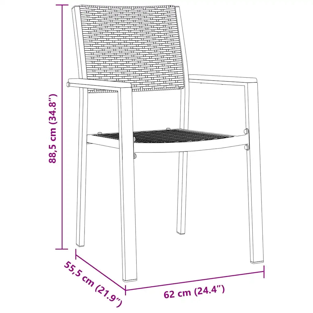 Set da Pranzo per Giardino 5 pcs Nero 3379151