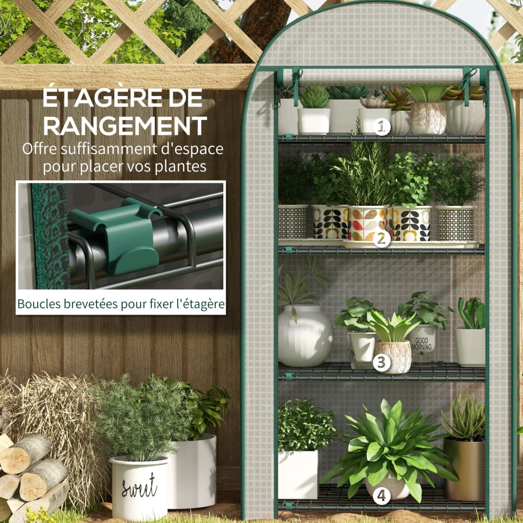 Serra da Giardino e Balcone con Ripiani ¨C zephmum ¨C Bianco 80x50x160 cm