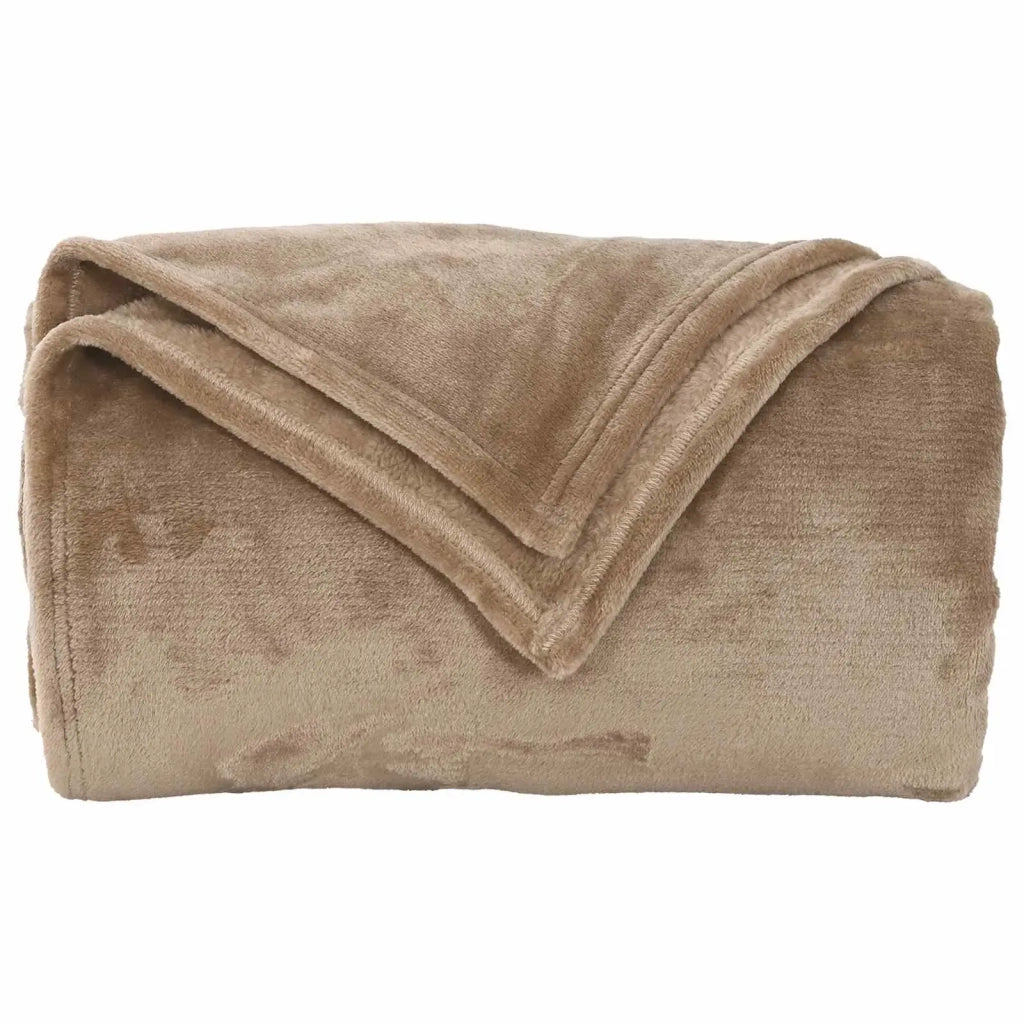 Coperte da Pile 6 pz Cammello 150 x 200 cm Panno