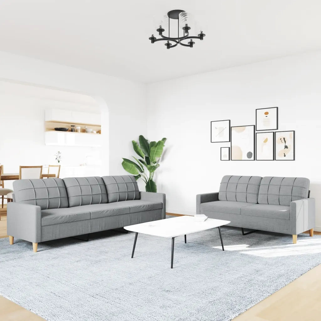 Set di Divani 2 pz Grigio Chiaro in Tessuto 3278319