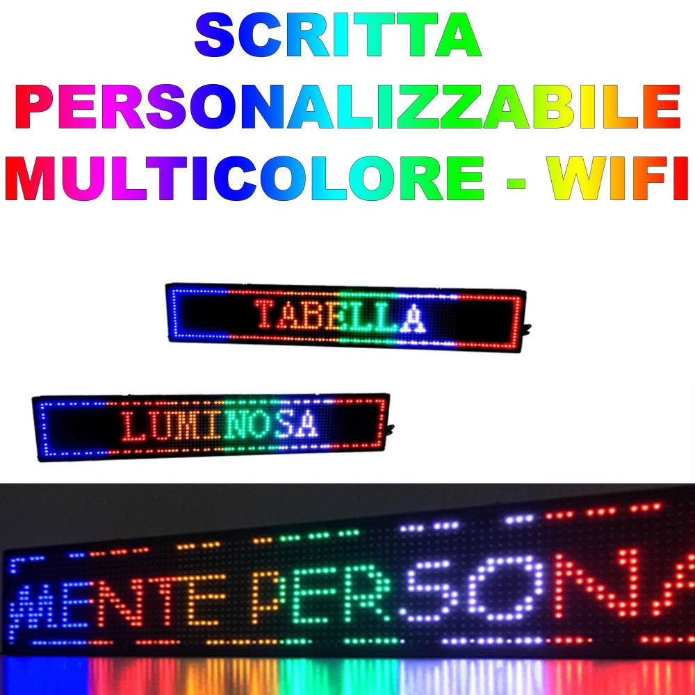 Trade Shop - Insegna Luminosa A Led Scritta Personalizzata Scorrevole Tabella 100 X 20 Cm -
