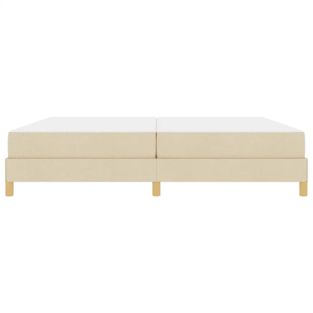 Letto a molle con materasso Crema 200 x 200 cm Tessuto