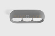 MYSIA lampada da Soffitto 3 Luci attacco GX53Grigia RAL 7039 in gesso 28x11cm