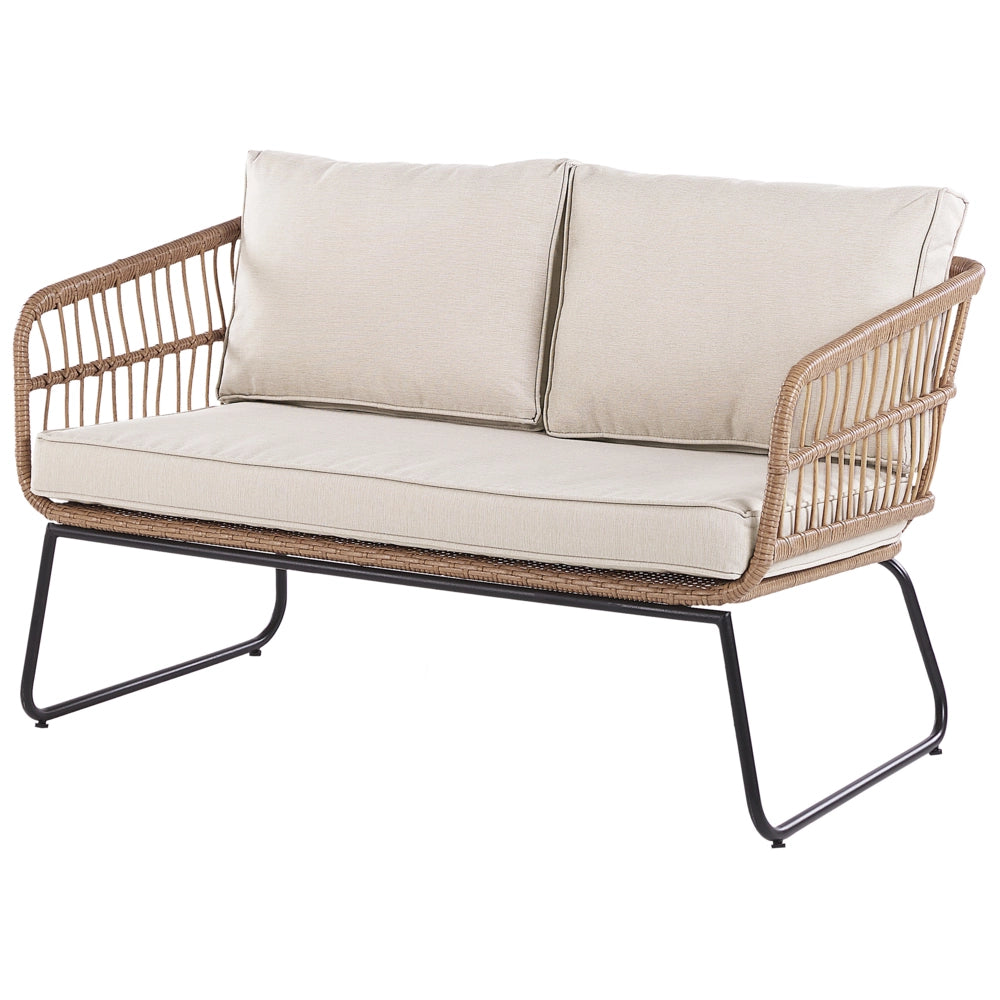 Set di copricuscini da esterno per sedile e schienale Beige resistente stile minimalista