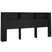 Testiera con Scomparti-Testata del letto Nera 220x18,5x104,5 cm