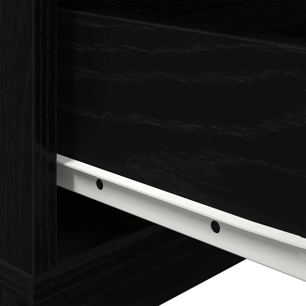 Armadio da Notte con cassetto Rovere Nero 70 x 36 x 40,5 cm 863065
