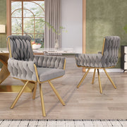 SEDIA Girevole 360° in Velluto Grigio Set da 2 pezzi