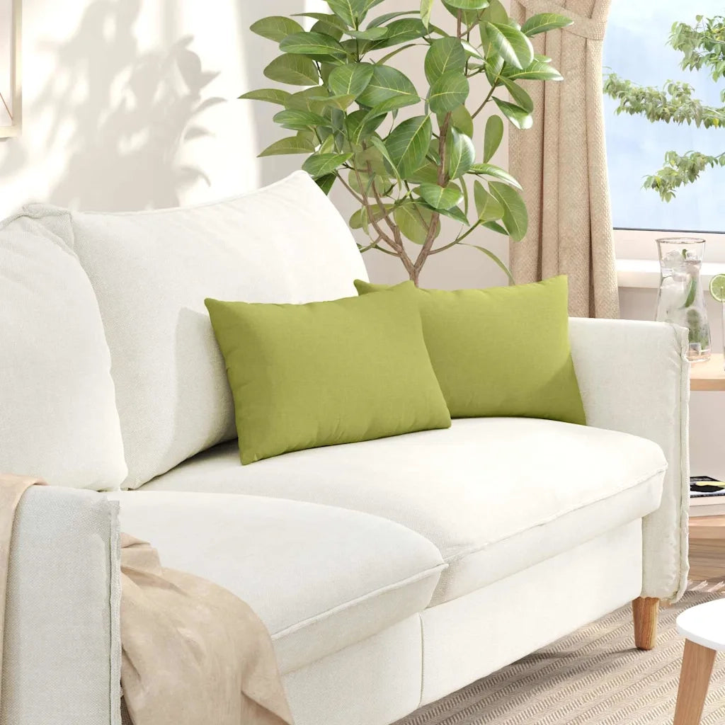 Cuscini da Divano 2 pz | Cuscini per sedie Verde chiaro 50 x 30 cm Tessuto