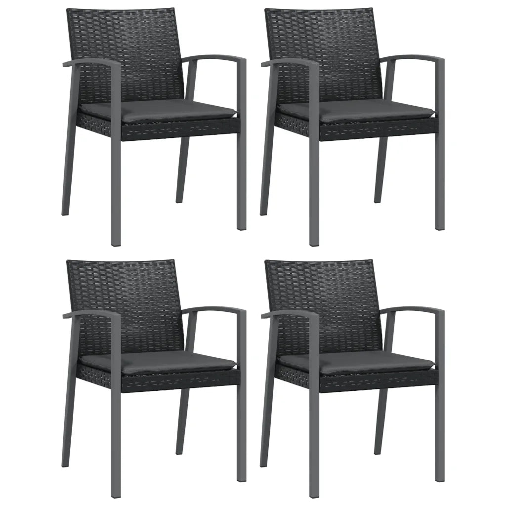 Set Pranzo da Giardino 5pz con Cuscini in Polyrattan e Acciaio 3186988