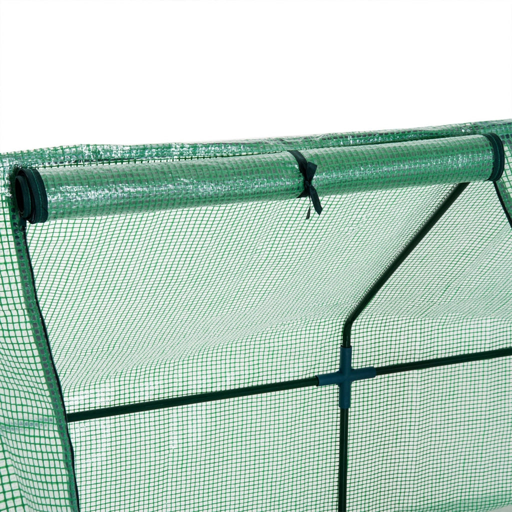 Serra da Giardino ¨C Xylo ¨C 270x90x90 cm Acciaio Verde con 3 Finestre per Esterno