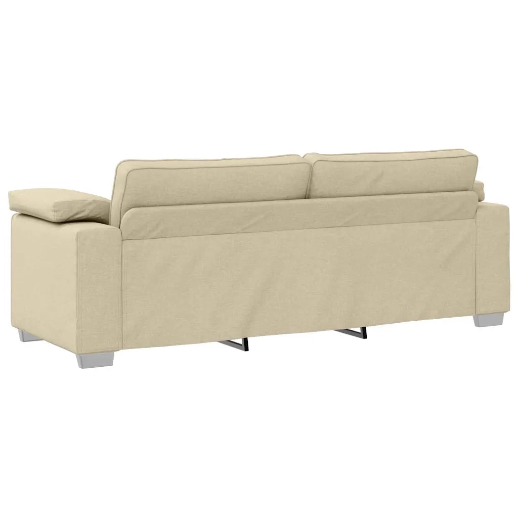 Divano 3-Persone Crema 220 cm Tessuto 4105244