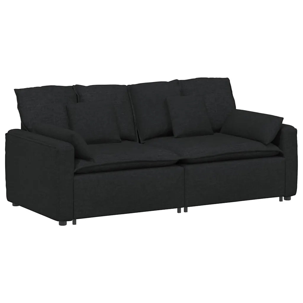 Divano Modulare con Cuscini Nero 3321119