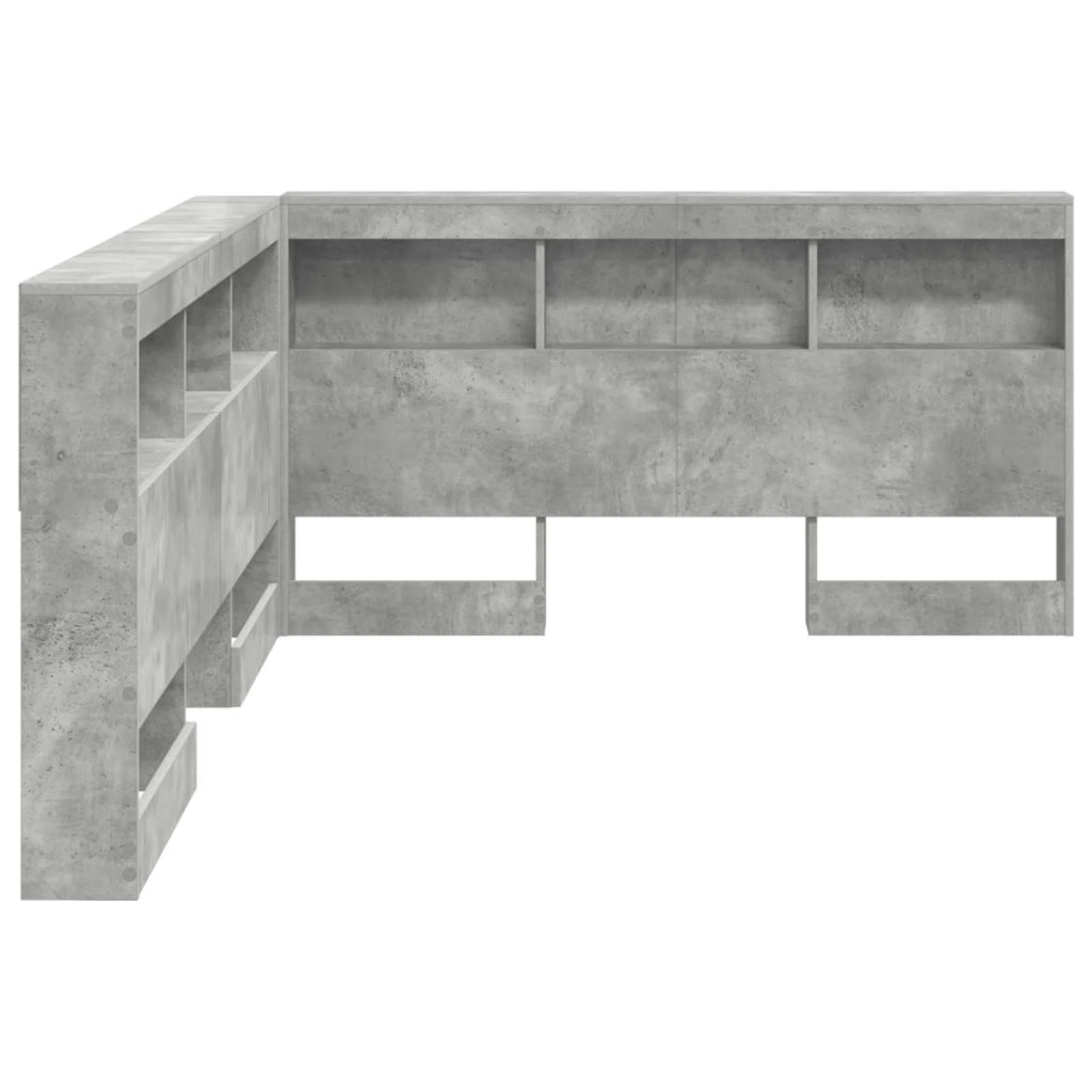 Testiera | Testata contenitore Grigio cemento 140 cm Legno multistrato