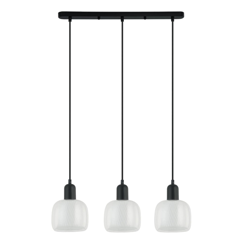 Lampadario Italux Lamezia moderno nero 3xE27 60cm IP20