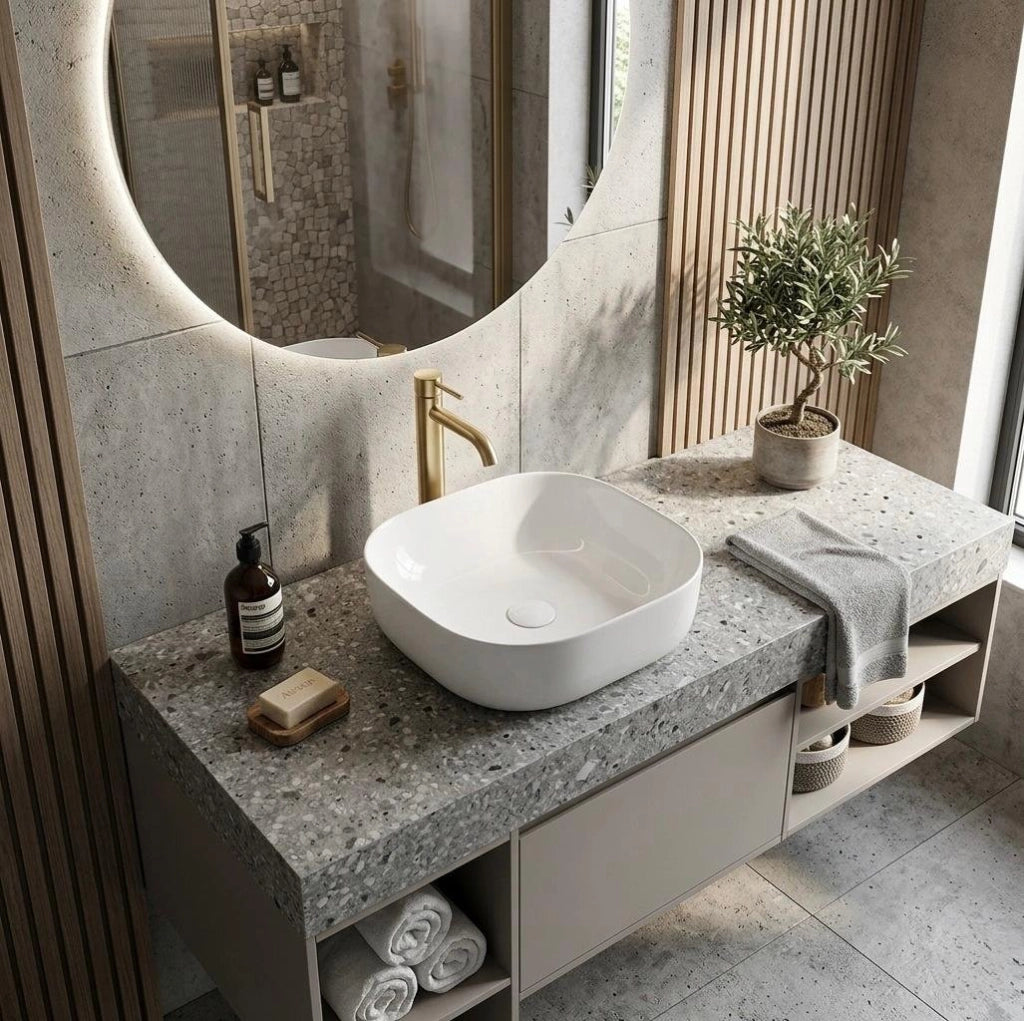 Lavabo appoggio 43x43 cm bianco LA55