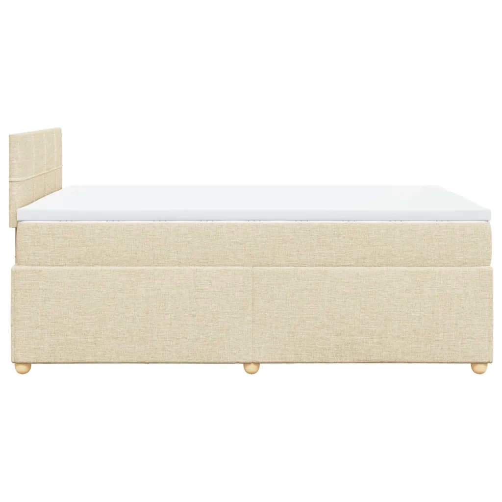 Giroletto a Molle con Materasso Crema 120x200 cm in Tessuto