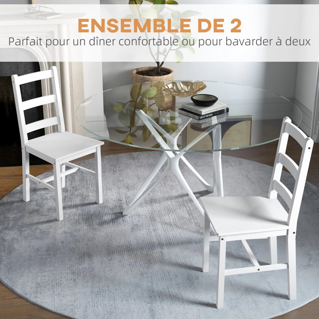 Sedia da Pranzo in Legno Massello ¨C Minimal ¨C Bianco
