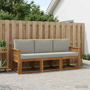 Set di divani da esterno 3 pz Naturale e Grigio Chiaro 3384957