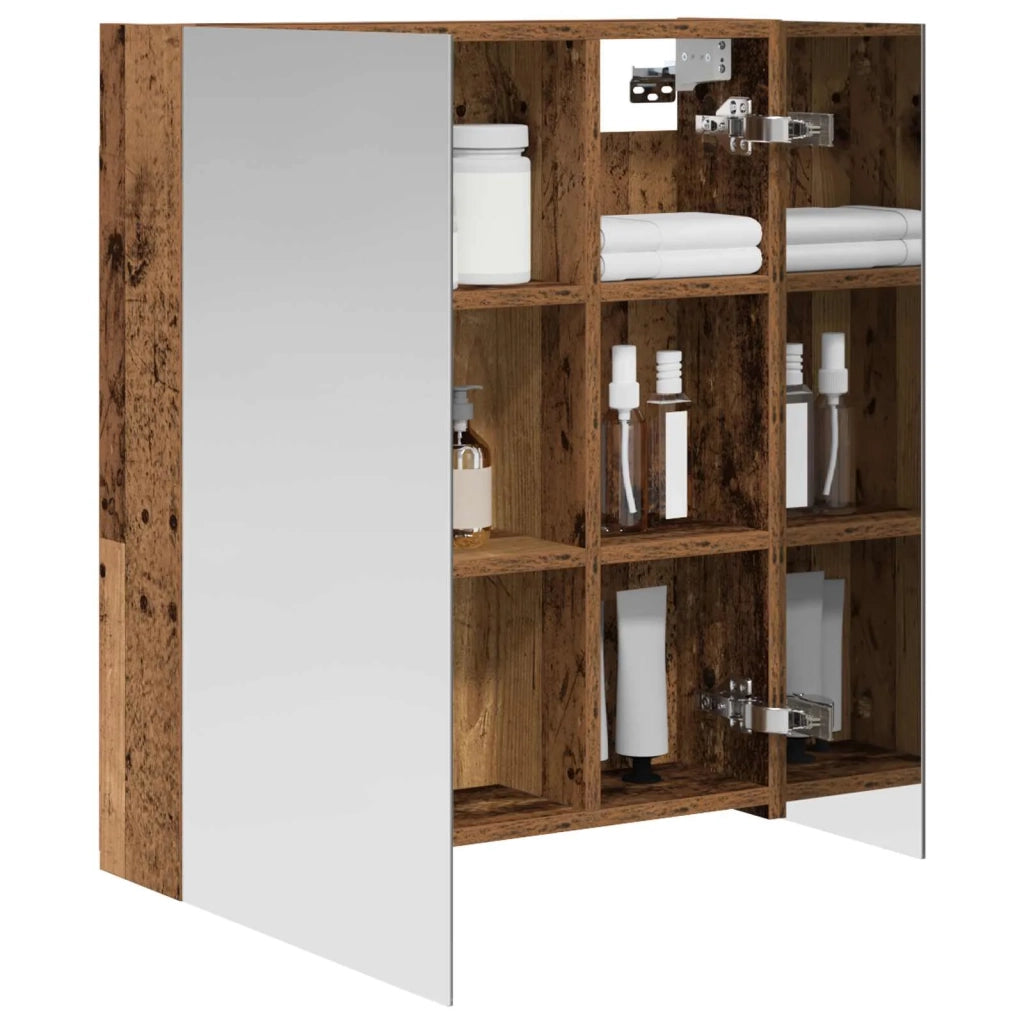 Mobiletto per specchio da bagno Legno vecchio 60 x 14,5 x 70 cm 889061