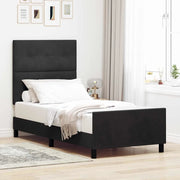 Letto a molle con testiera Nero 100 x 200 cm Velluto