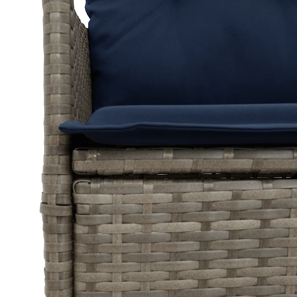 Set da Bistrot 3 pz con Cuscini Grigio in Polyrattan 365656