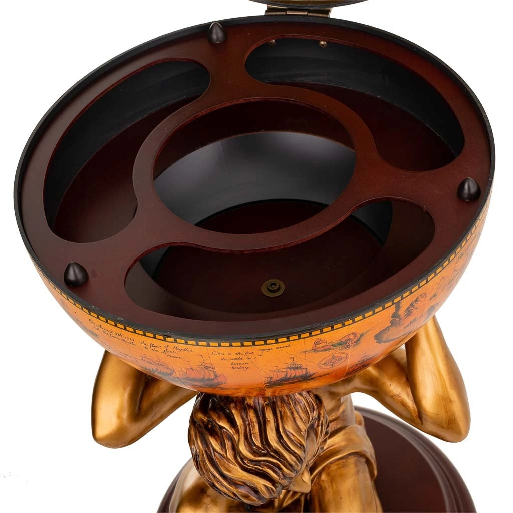 Figura portabottiglie globo rosso 42x42x85h