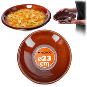 Piatto fondo KADAX da 23 cm per zuppa, in ceramica, gres, marrone