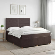 Letto box spring con materasso Marrone Scuro 140 x 190 cm 3454392