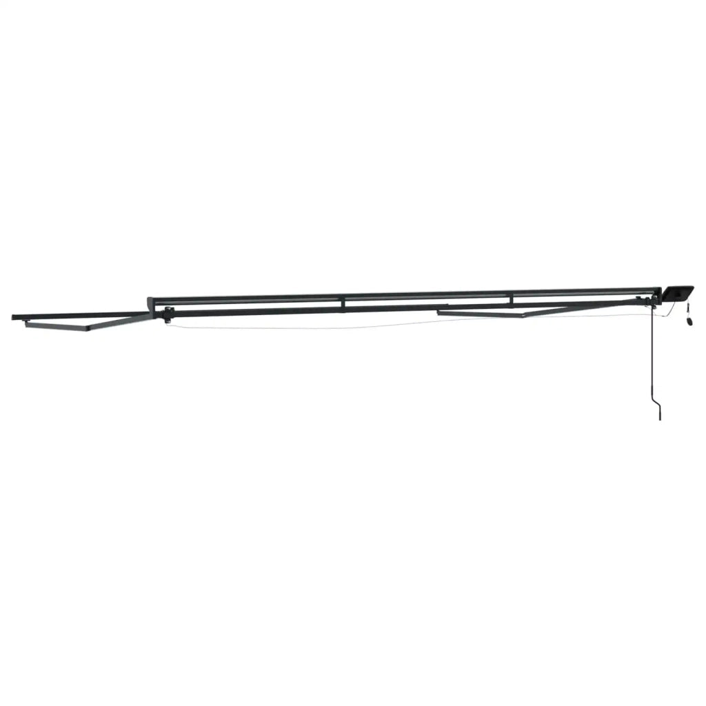 Cornice per Tenda Manuale con LED Antracite 4 × 3 m Alluminio 42024812