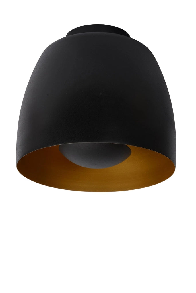 Plafoniera loft Nolan nera interno oro E27 40W Lucide