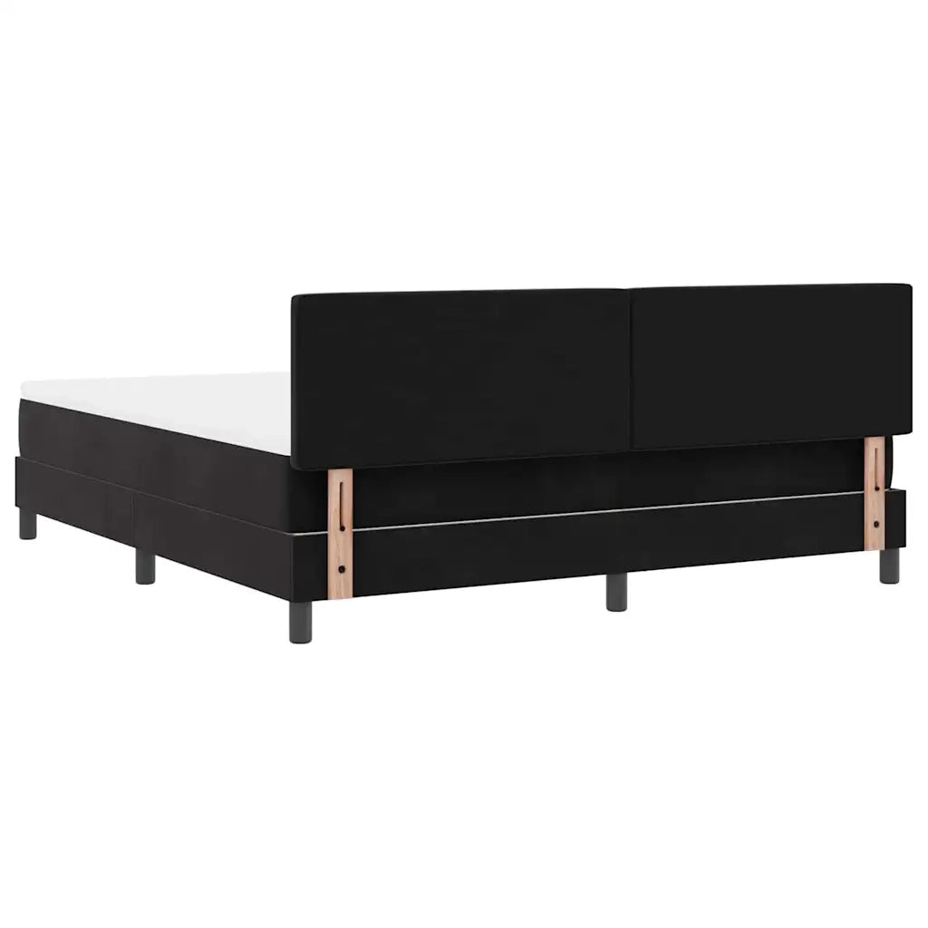 Letto a Sorgente LED con materasso Nero 180 x 200 cm Velluto 3342670