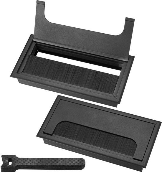 Kit di ingresso cavo in alluminio nero 160x80mm - Cassetta per cavi - Kit di ingresso cavi - Cavi di collegamento - Afdichting morbido e flessibile - Materiale duraturo