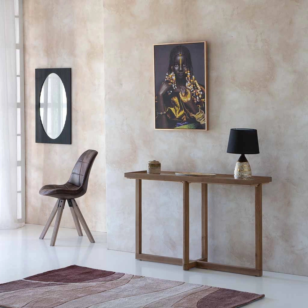 Console in legno e vetro marrone 120x33x75