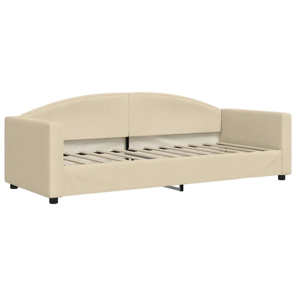 Divano Letto con Letto Estraibile Crema 80x200 cm Tessuto 3197187