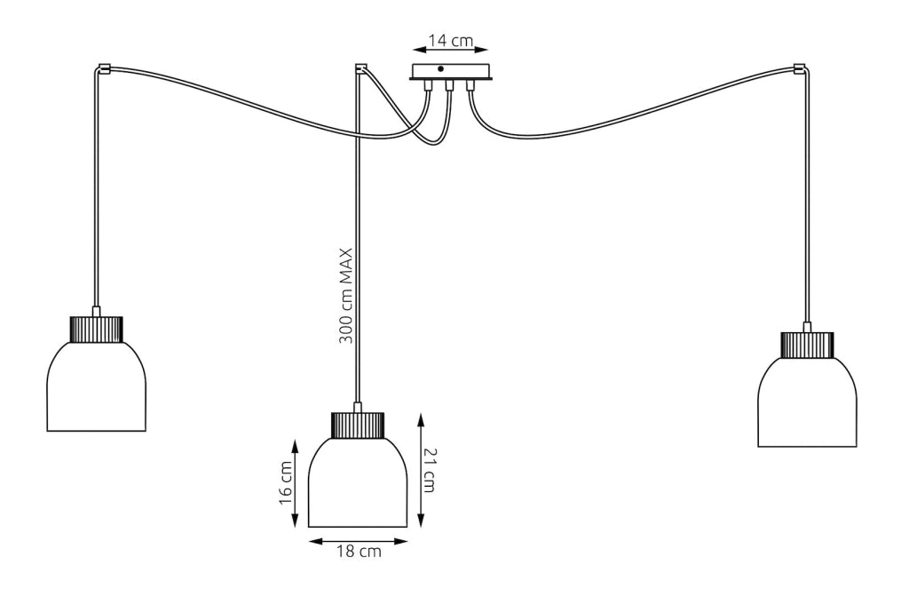 Lampada sospesa KRU 3 luci bianca legno Emibig