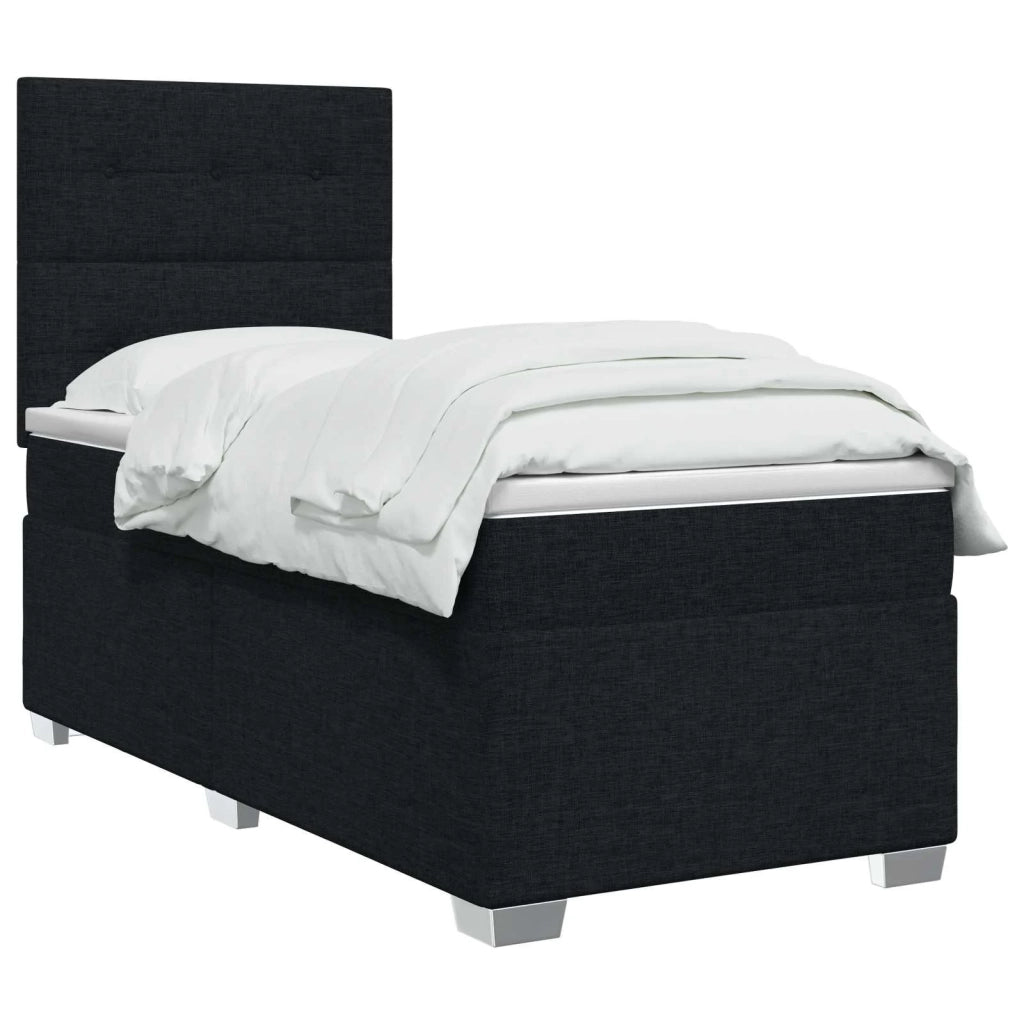 Letto box spring con materasso Nero 90 x 190 cm Tessuto 3454763