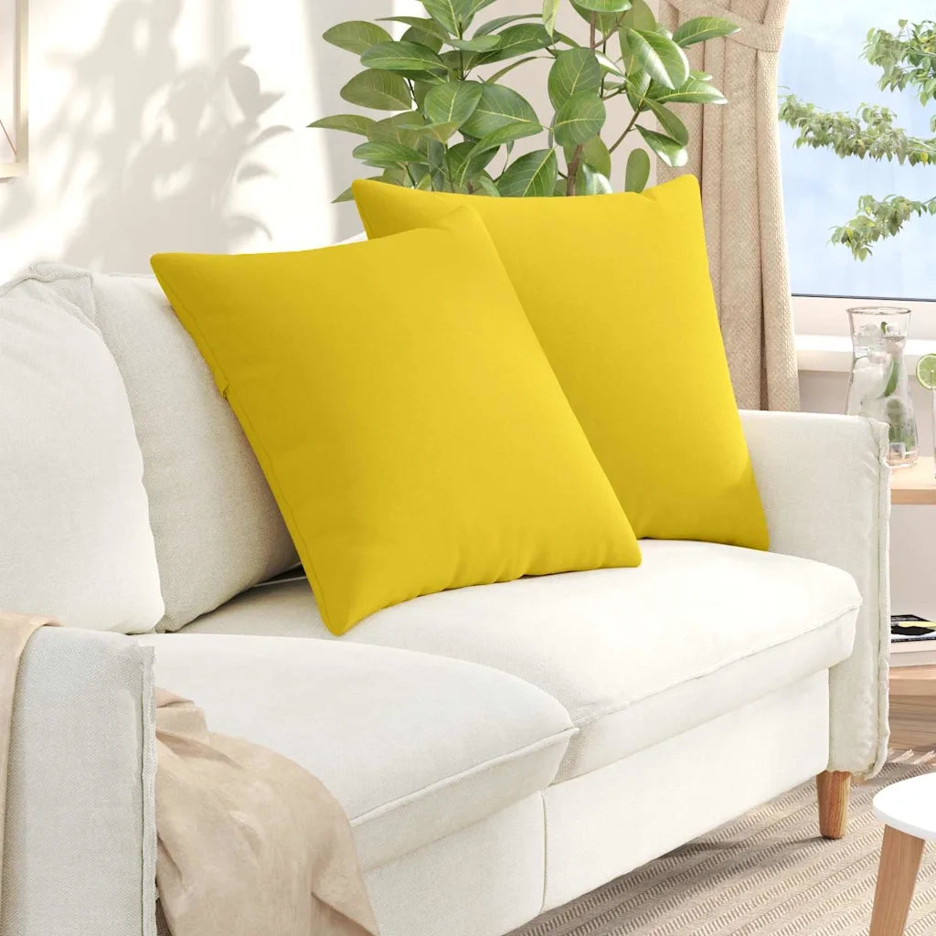 Cuscini da Divano 2 pcs Giallo Chiaro 80 x 80 cm Tessuto 42014049