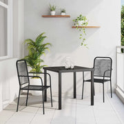 Set da Pranzo per Giardino 3 pcs Nero